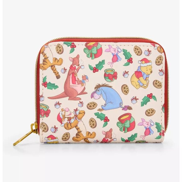 Loungefly Disney Winnie The Pooh Milk & Cookies Holiday Mini Zipper Wallet - NWT - Picture 1 of 4